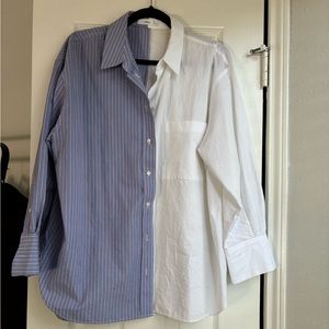Contrasting cotton-blend shirt
